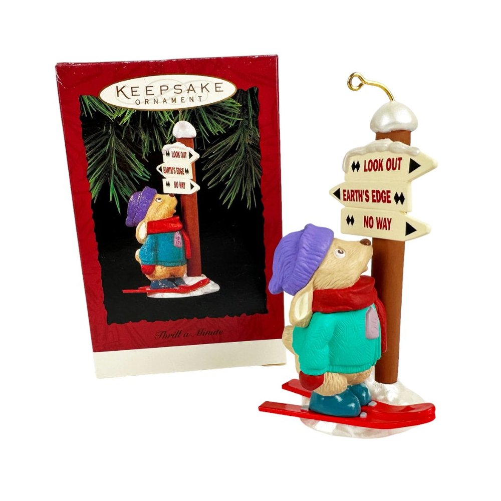 Hallmark Thrill A Minute 1994 Rabbit Skiing Keepsake Christmas Ornament NEW